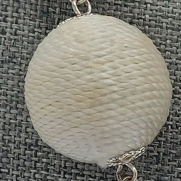 Black White Beaded Necklace Asymmetrical Silver Toned Chain Resin Beads 21" Long - Picture 6 of 11